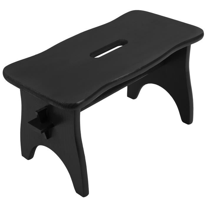 Marchepied en bois noir Creative Deco - 38 x 19 x 21 cm - Meuble de chambre
