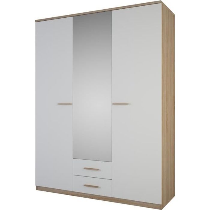 Selena Armoire De Chambre Style Contemporain Decor Chene Brosse Et
