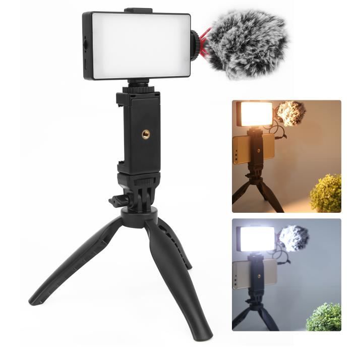 Kit Vlog Pro Smartphone – Lumière LED, Micro, Trépied & Support – Idéal YouTube, TikTok, Live IPhone Android