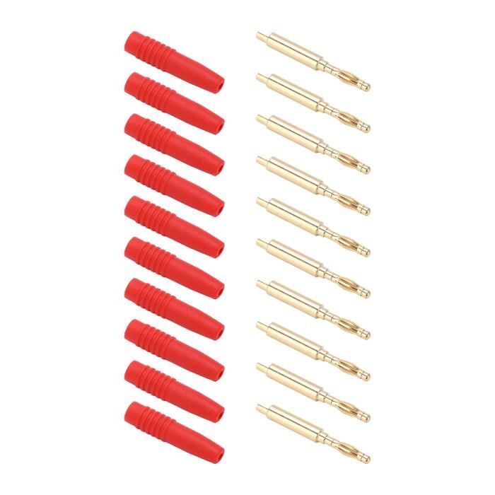 MAG Fiche banane 4 mm Lot de 10 fiches bananes 4 mm 7 broches en cuivre