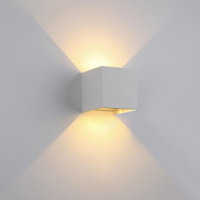 Applique Murale D Exterieur Led Cube 6w Ip60 Etanche Lumiere Blanc Chaud Lampe Interieur Decoratif Eclairage Exterieur Pour Terrasse Achat Vente Applique Murale D Exterieur Cdiscount