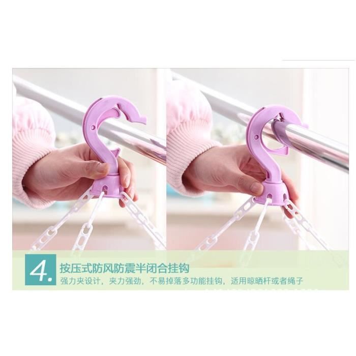 Étendoir À Linge Pliable Mural Avec 24 Clips Pour Chaussettes À Linge