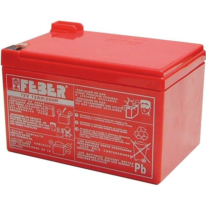 Batterie pour véhicule électrique - FEBER - 12 volts 10 ah - Rouge - Mixte - Enfant