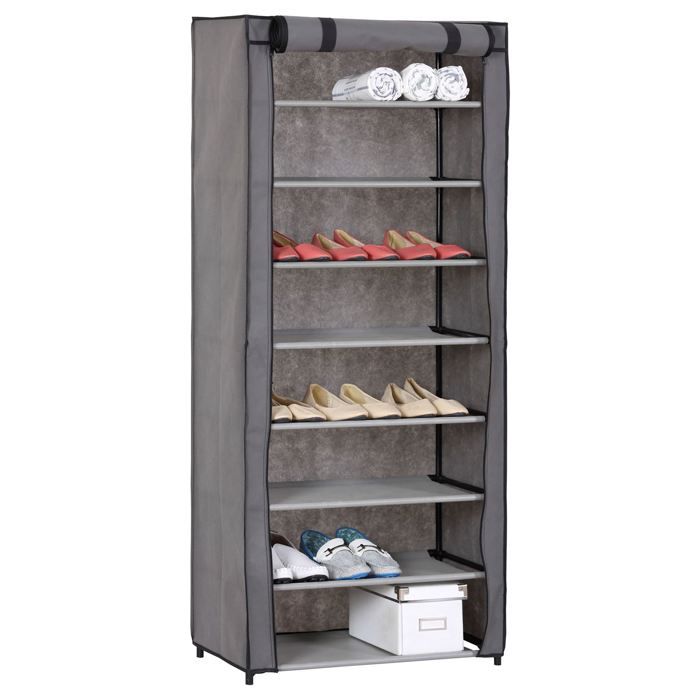 Meuble A Chaussures En Tissu Tamara 8 Tablettes Achat Vente Meuble A Chaussures Meuble A Chaussures En Tiss Soldes Sur Cdiscount Des Le 20 Janvier Cdiscount