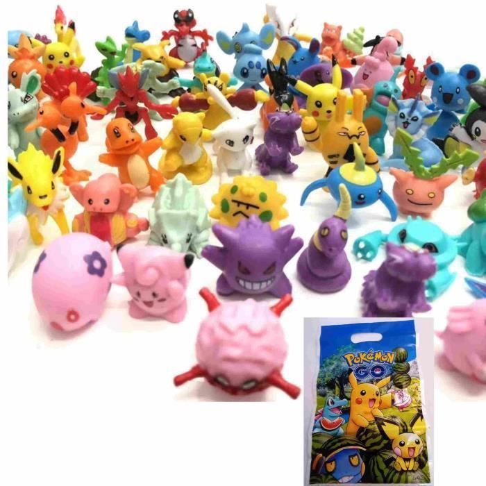 LOT FIGURINE POKEMONE PIKACHU SALEMECHE CARAPUCE ET COMPAGNIE 12 ALÉATOIRE 2 CM À 3.5 CM + SAC CADEAUX