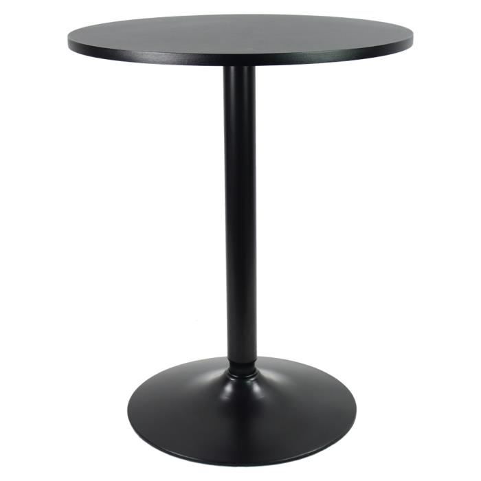 kktoner table ronde de bistrot table haute de 73cm, table de bar d'appoint noir