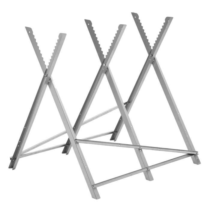 Chevalet De Sciage Oregon - Acier Repliable - Pour Bûches Jusqu'à 27cm - 80kg Max