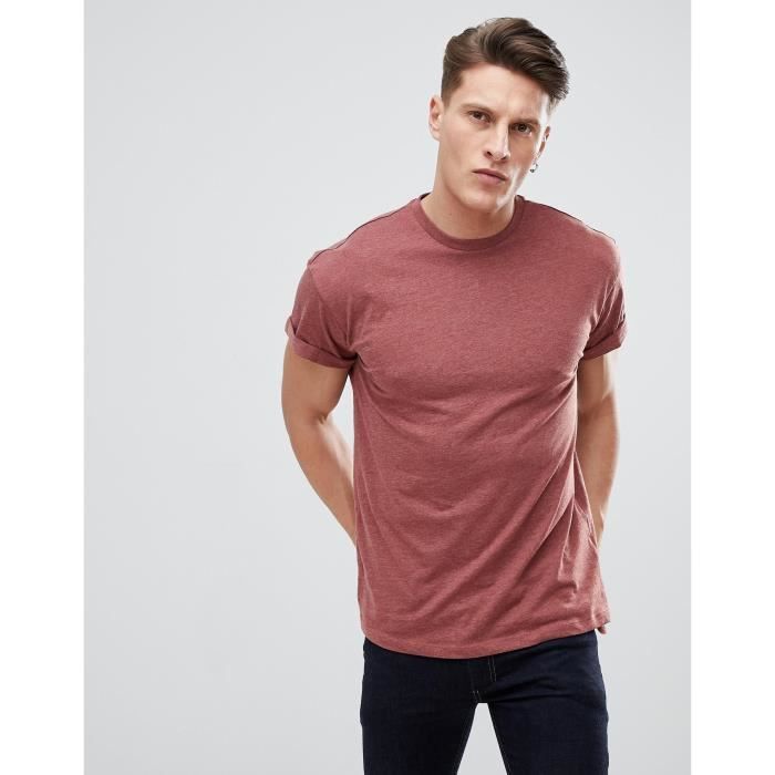 t shirt manches retroussées homme