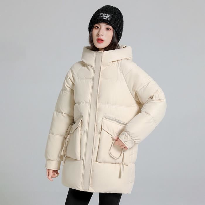 Doudoune épaisse mi longue pour femme VITATA Blanc Tissu