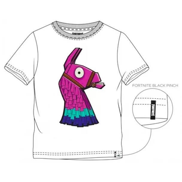 T shirt enfant Fortnite 14 ans blanc lama manches courtes Blanc