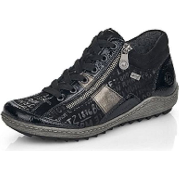 Remonte D2G05 – Baskets Basses Femme Cuir Souple Talon Compensé 3,3 Cm Confort Quotidien