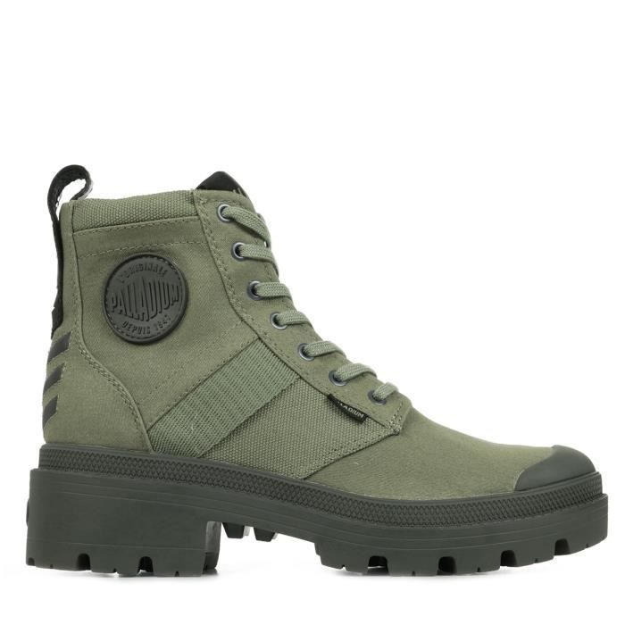 Boots Palladium Pallabase HI Army Femme Vert Talon Large