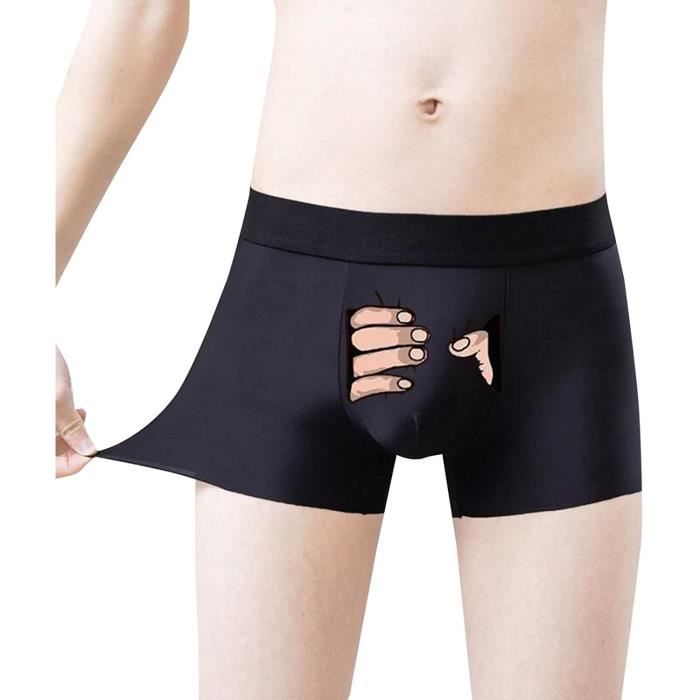 Homme Boxer sous vetement Sexy Trunks Shorts Shorty pour Homme Respirant Doux Taille Basse Boxer de Fantaisie Drole Oxyde de fer noir Cdiscount Pret a Porter