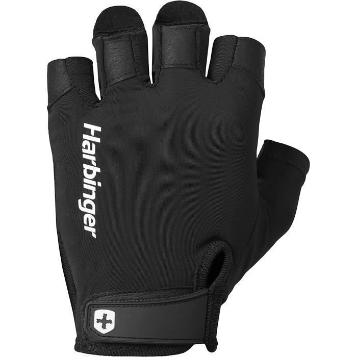 Gants de fitness - HARBINGER - Pro 2.0 - Noir - Taille S - Paume cuir rembourrée perforée