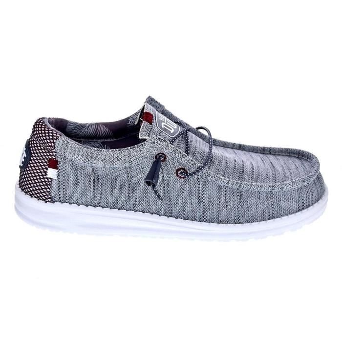 Zapatos Hey Dude Hombre Mocasines modelo Wally Sox Gris Cdiscount