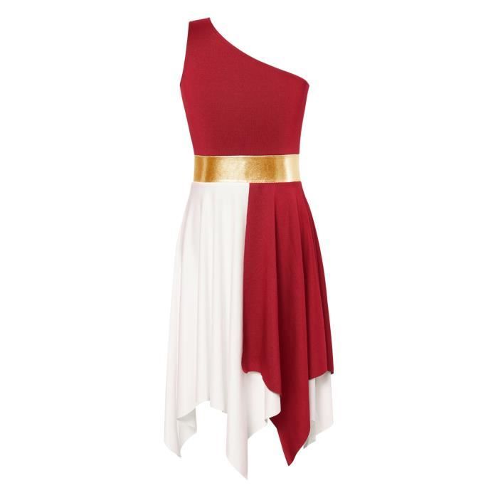 Oyolan Robe Danse Liturgique Fille Métallique Brillante 5-16 Ans - Tenue Louange Et Lyrique