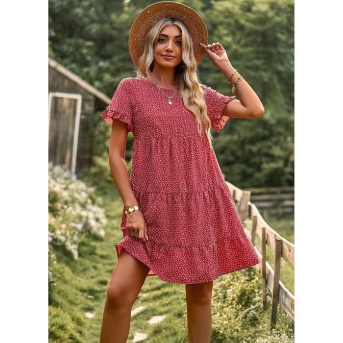 Robe Bohème Femme Été PADOLA - Maxi Robe Florale à Bretelles Avec Poches