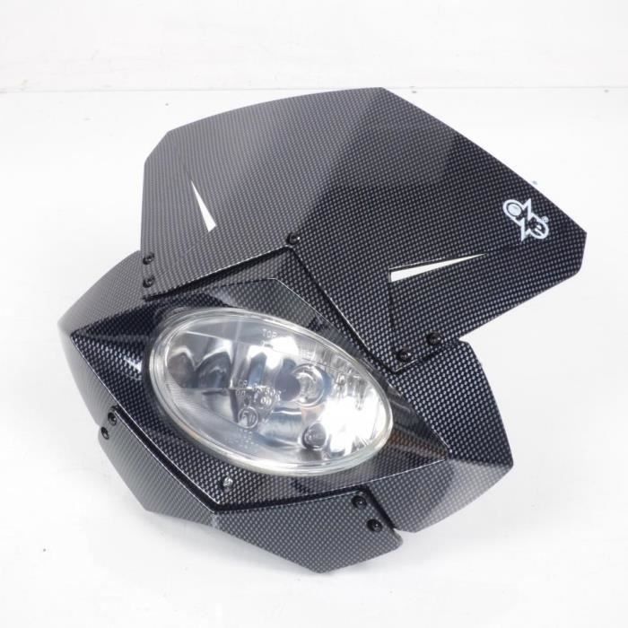 Plaque phare homologué One Enduro Max carbone pour moto optique H4 12V 55/60W