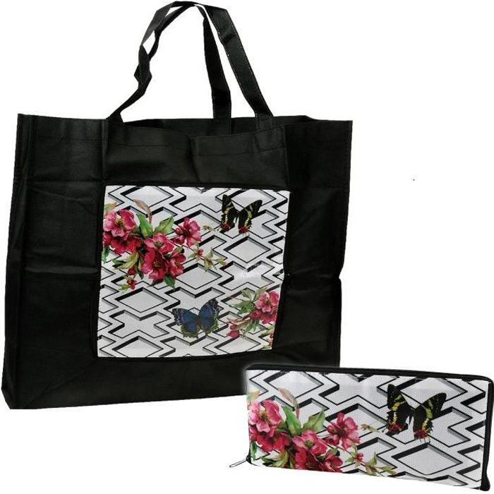 Sac Cabas de Courses ENTRELACS Pliable Shopping Week end Retro Vintage Idee Cadeau Original Pour Femme Orval Creations Cdiscount Bagagerie Maroquinerie