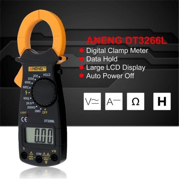 DT3266L LCD Digital pince multimètre voltmètre ampèremètre AC/DC Détecteur de tension DT3266L LCD Digital pince multimètre voltmètre ampèremètre AC/DC Détecteur de tension