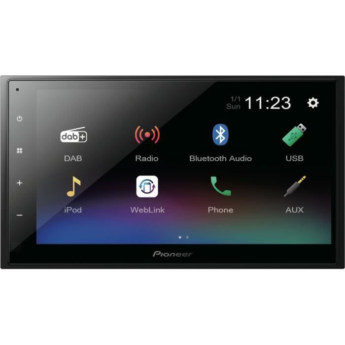 Autoradio PIONEER DMH A340DABDAB USB 2 DIN écran 6 8 capacitif type FLAT Bluetooth DAB+