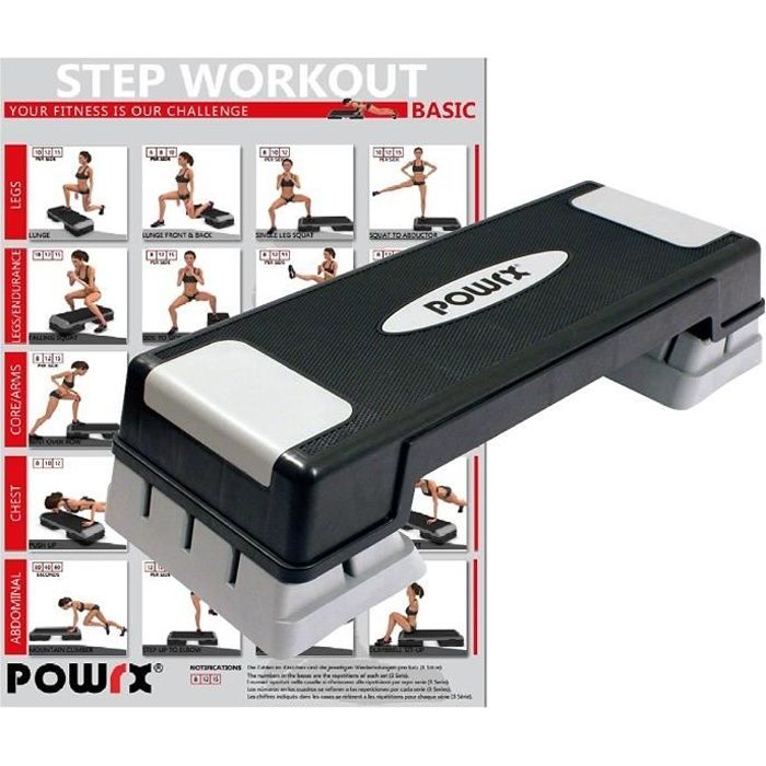 Marchepied D'exercice The Firm - Réglable 3 En 1 - Bleu - Poids Max 200-300 Lb - Occasion Bon état