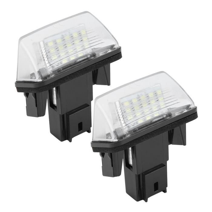 Éclairage de plaque d'immatriculation à LED, C3 2002-2009 SAXO 1996-2003 2pcs 1.44W ABS 18 LED Lampe de plaque d'immatriculation