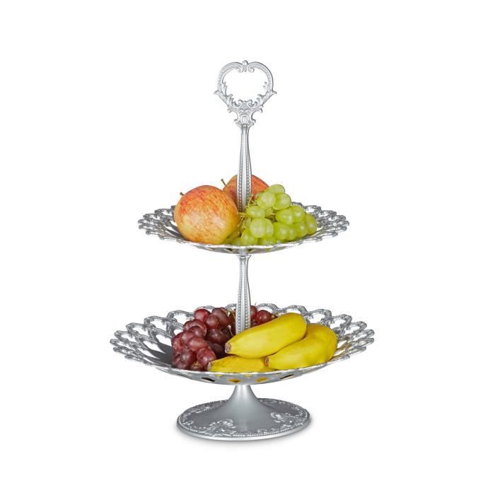 transparent//noir fer 5 assiettes de service en verre 3 niveaux Relaxdays Serviteur g/âteau 17,5 x 46 x 24,5 cm