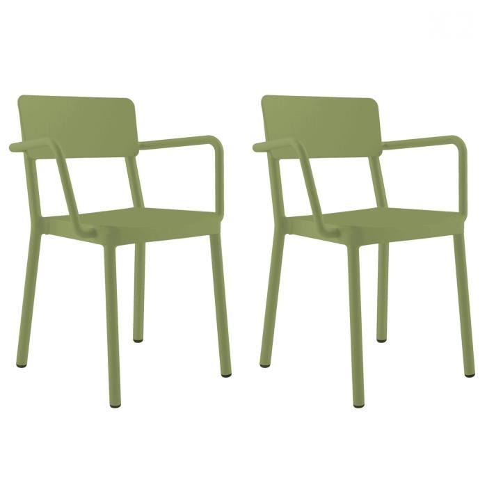 chaise de jardin empilable resol lisboa en aluminium et résine de polypropylène - vert