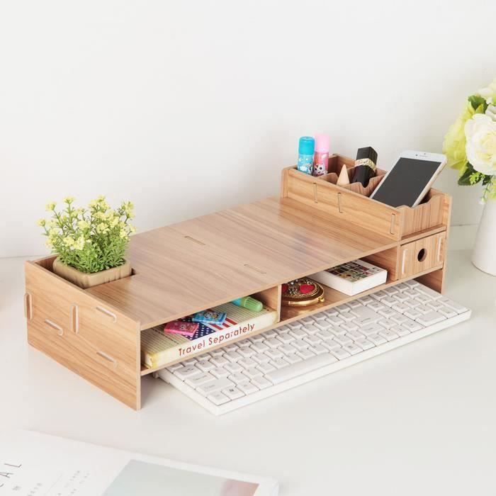 Support Surélevateur Pour écran En Acrylique - 38,1x25,4x10,1 Cm, Transparent, Gain De Place Bureau, Ergonomique
