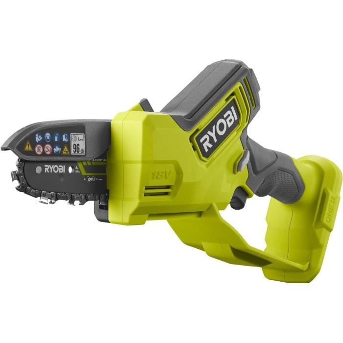 Élagueur à main 18 V - RYOBI - Brushless / moteur sans charbons - Guide 10 cm - 6 m/s - Tendeur sans