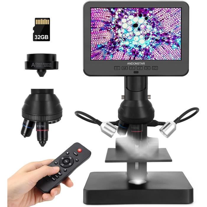 Microscope Numérique Portable GuKKK – Écran 2'' IPS, Grossissement 200x, LED 8, Rechargeable, Pour Enfants 3-12 Ans