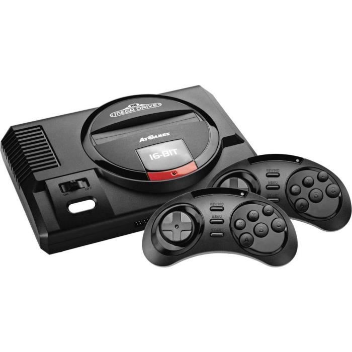 Sega Megadrive 2 Avec Jeux Et 3 Manettes – Console De Salon Noire – Occasion