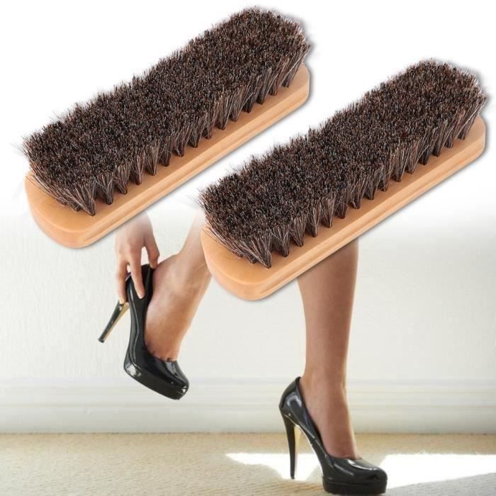 Lot De 2 Brosses à Chaussures Anciennes - Pour L'entretien Des Cuirs - Occasion Mais Fonctionnelles