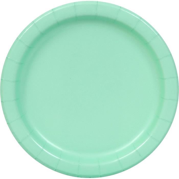 Unique Party - Paper Plates-18cm-Blue and Green Dinosaur Festival-Pack of 8, 73884, Multicolour
