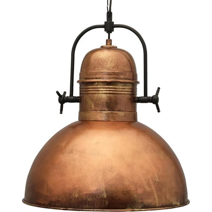 Suspension Luminaire Industrielle 31cm - Lustre Métal Vintage Noir Pour Salon, Cuisine Et Chambre
