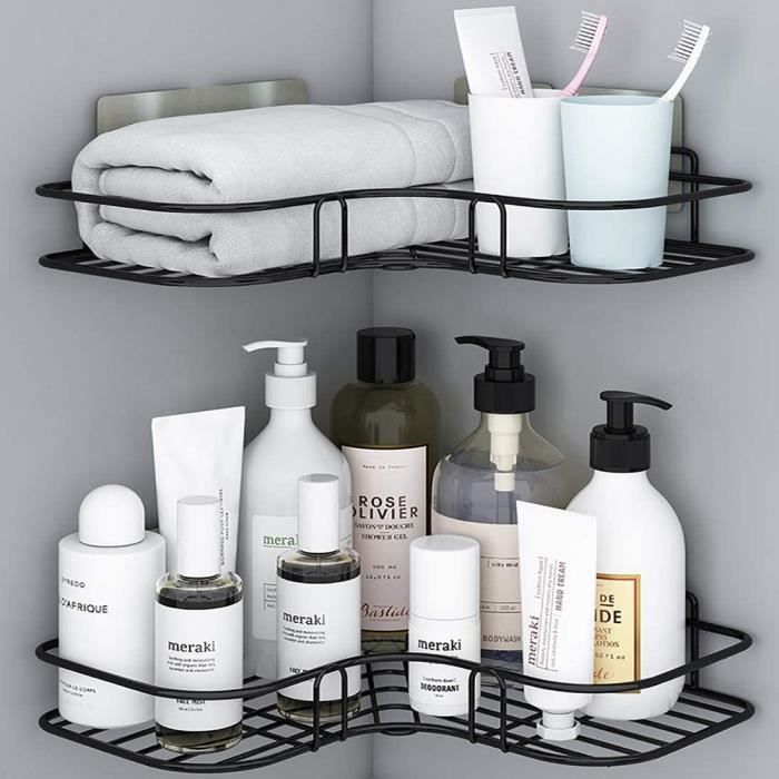 Puricon Organiseur De Comptoir D'angle Salle De Bain - 2 Niveaux En Bois Marron, étagère Rangement Soins Peau | Gain De Place