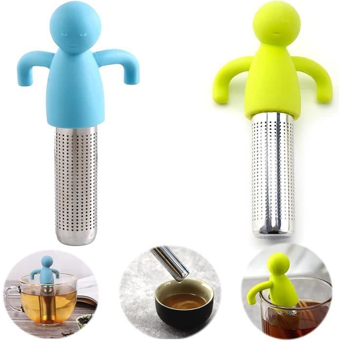 CO-FOUR® 4x Infuser à thé en acier inoxydable et silicone - passoire à