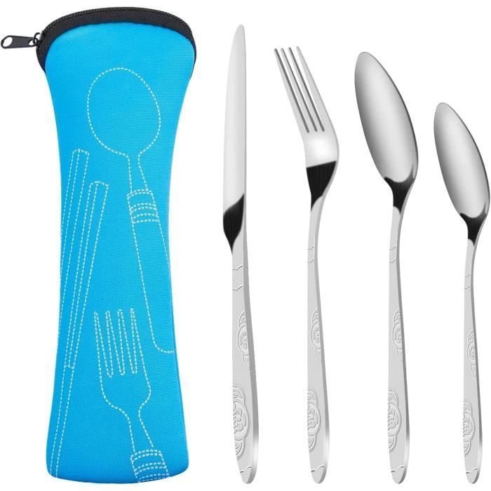 Set De Couverts De Camping – Vaisselle 1 Personne, Assiette, Bol, Tasse, Couverts Inox, Sac De Transport – Léger, Passe Au Lave-vaisselle