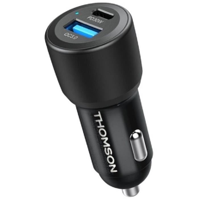 Chargeur voiture THOMSON Technologie GaN nouvelle génération totale 2 USB C PD + pd - vue 6