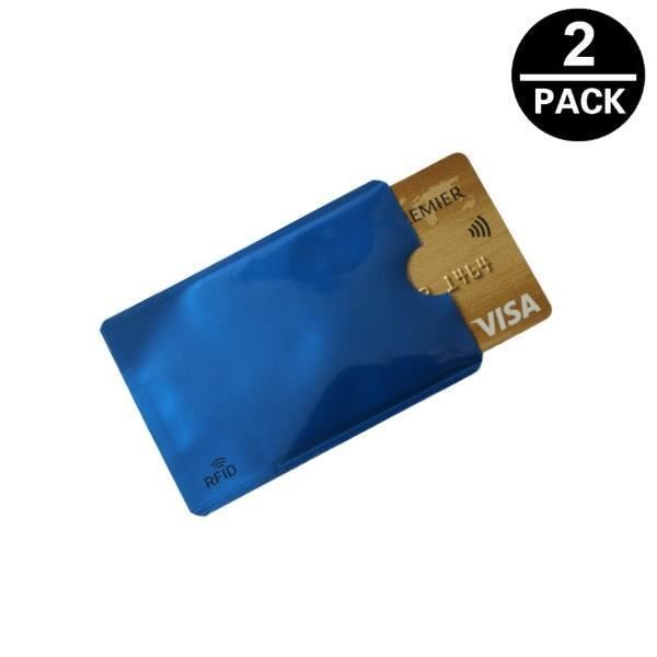 2pack] Etui Carte Bancaire Anti Piratage Paiement sans contact Rfid - Bleu  - Cdiscount Bricolage