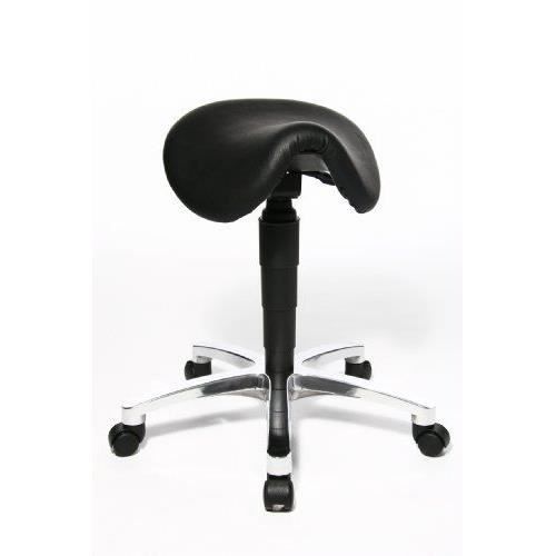 Tabouret - TOPSTAR - Bonanza - Assise selle en cuir - Réglable en hauteur - Noir Tabouret - TOPSTAR - Bonanza - Assise selle en cuir - Réglable en hauteur - Noir