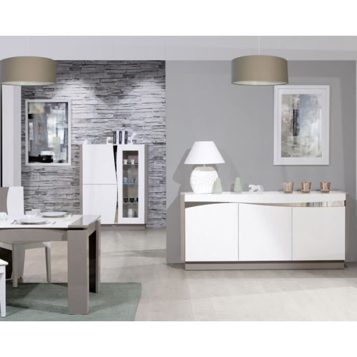 Salle A Manger Complete Taupe Blanc Brillant Chantale L 170