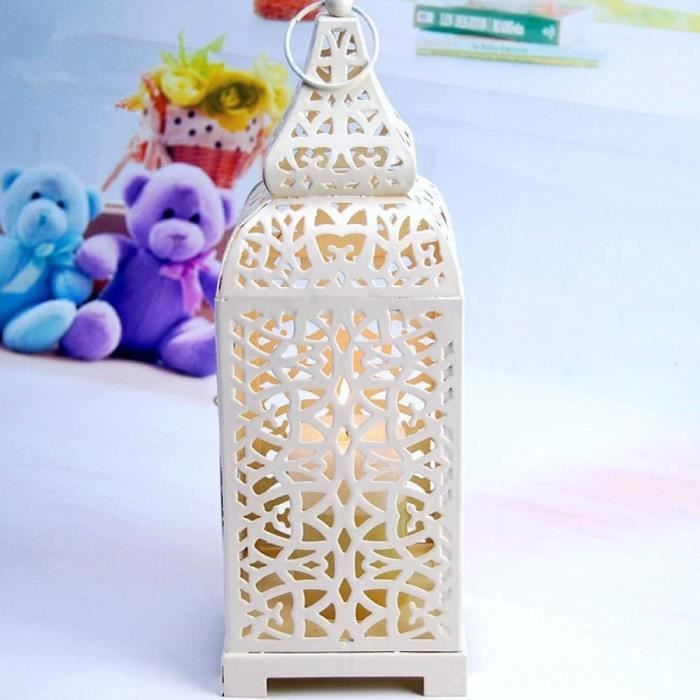 Lanterne à Bougie Suspendue En Fer – Style Vintage – Dimensions 18 X 16 X 16 Cm – Déco Table, Mariage, Ambiance – Pour Bougie Chauffe-plat Ou LED - 9