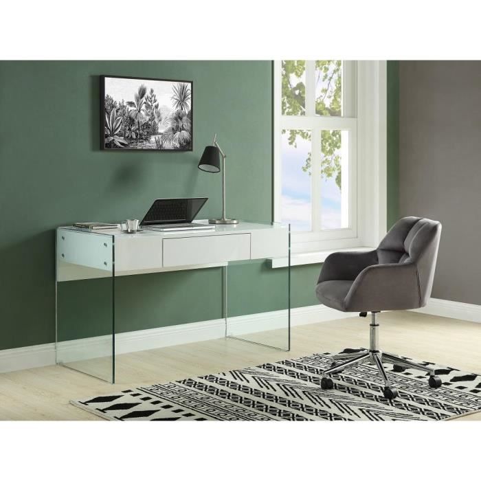 chaise de bureau pega - velours - gris - hauteur réglable