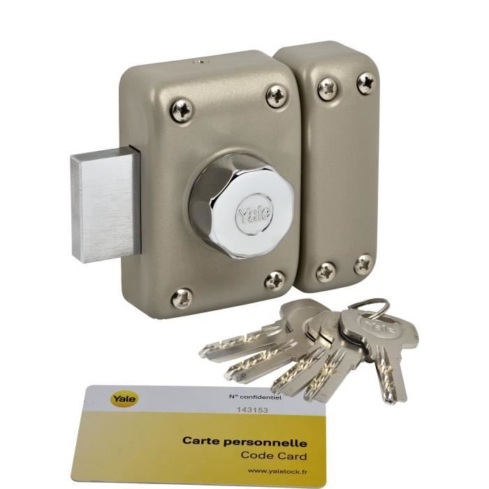 Verrou YALE YV26BT 40 6 goupilles 23mm 5 clés réversibles - vue 2