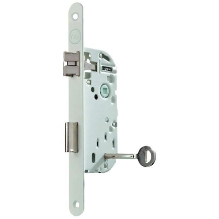 Serrure à encastrer à clé - YALE - Y75R-A40/B/SC - Axe 40 mm coffre 135 mm - Certifié NF Niveau 2 - Blanc Gâche et Clé inclus