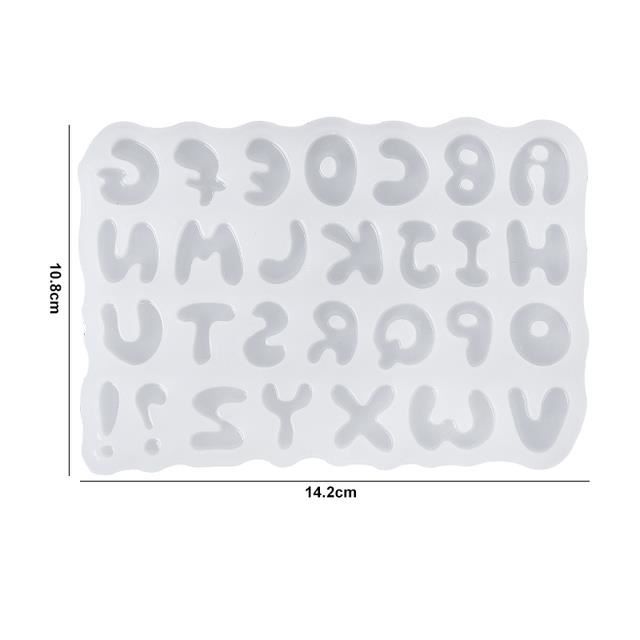 Moule Silicone Résine époxy Alphabet 26 Lettres - Grand Format 10x8x2 Cm, Réutilisable Pour Bijoux Et DIY - 5