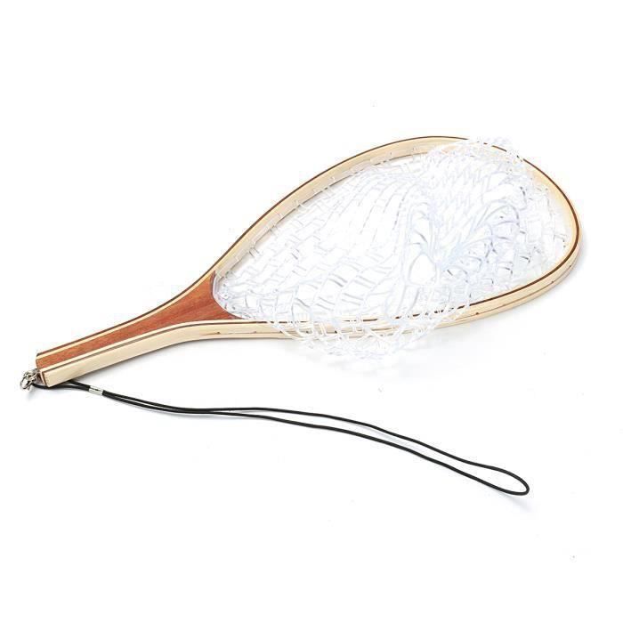 Herklotzn Épuisette De Pêche à La Mouche – Poignée En Bois, Maille En Nylon, 61 Cm – Pour Truite, Outil De Pêche