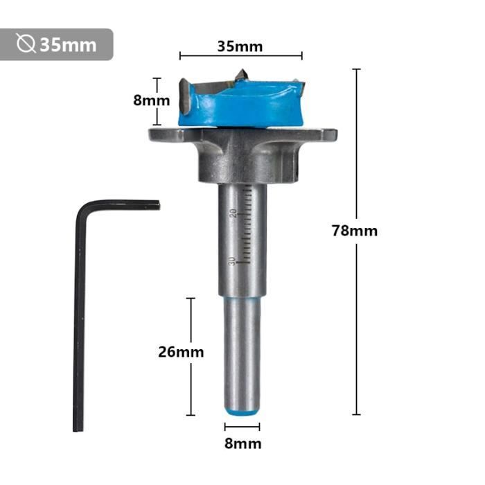 Set 5 Mèches Forstner Carbure 15-35mm - Pour Bois - Perçage Précision - Avec Butée Profondeur - Boîte Bois